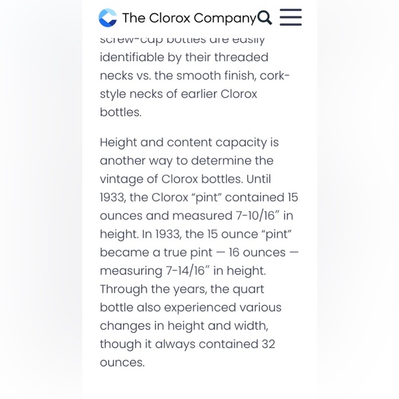 RARE FINDVintage Original Clorox Amber Glass Bottle Pint WITH STOPPER! 1929-1930 - Picture 8 of 8